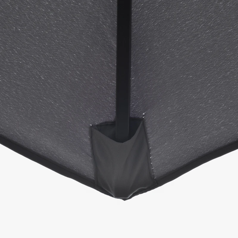 Outsunny 9FT 3 Tiers Patio Umbrella Outdoor Market Umbrella with Crank, Push Button Tilt for Deck, Backyard and Lawn, Light Grey