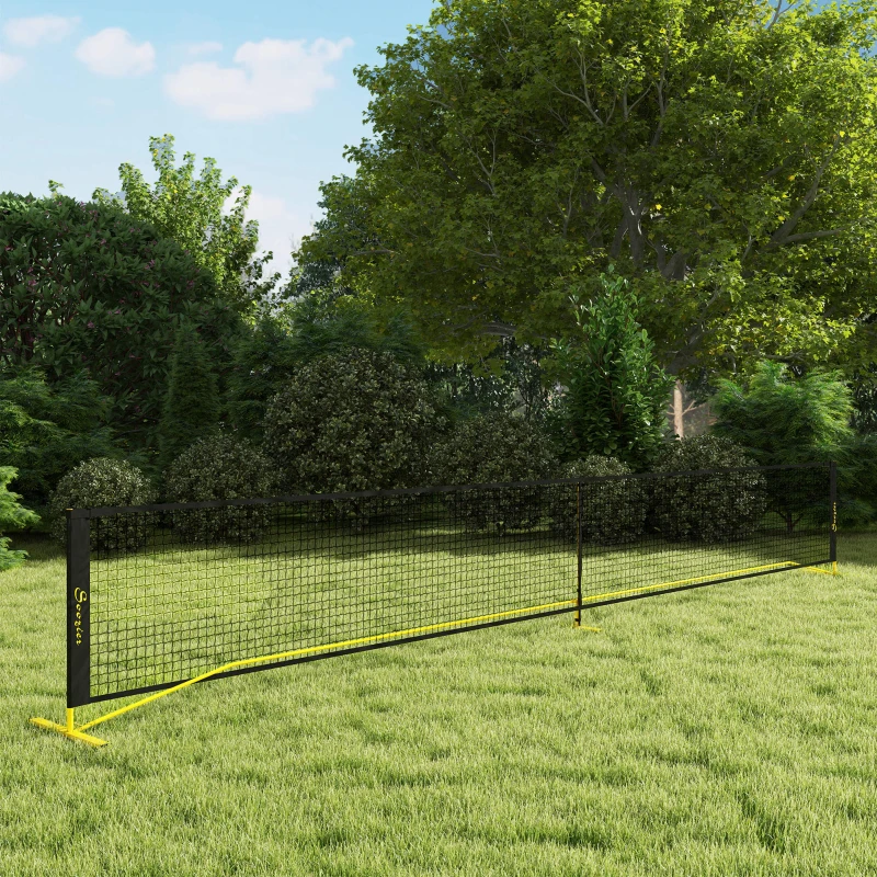 Soozier Portable Pickleball Net Set with 22FT Regulation Size Net, Carrying Bag for Indoor Outdoor Driveway, Yellow