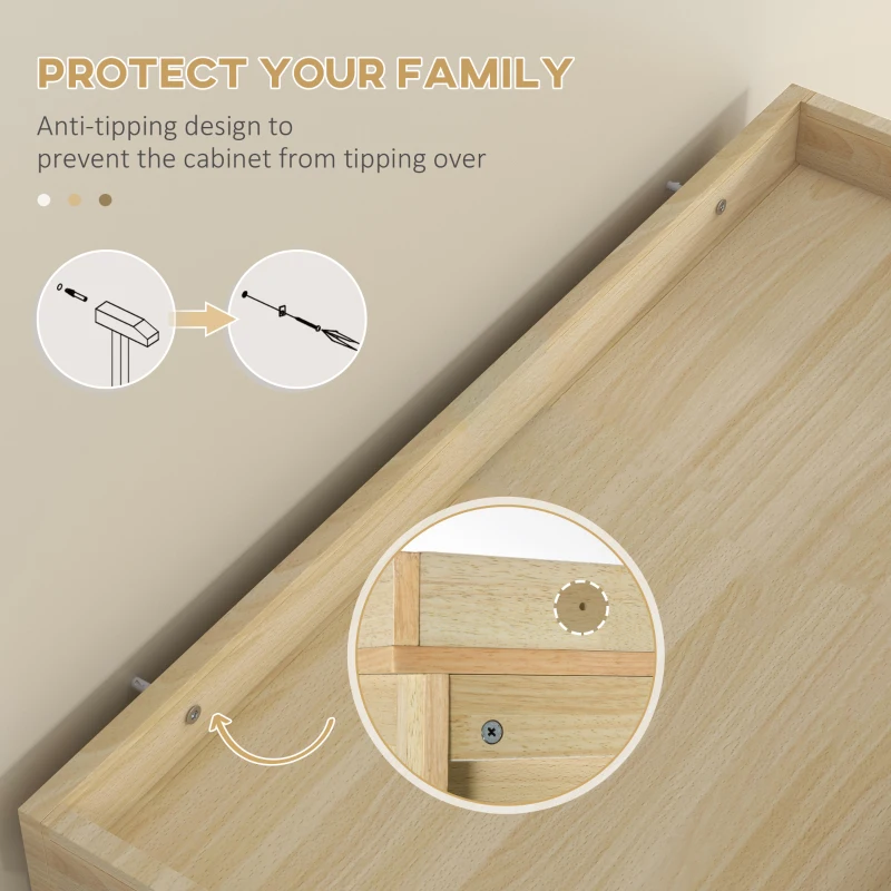 HOMCOM 72" Kitchen Cabinet, Kitchen Pantry Cabinet with 4 Doors, 2 Adjustable Shelves and Drawer, Nature Wood