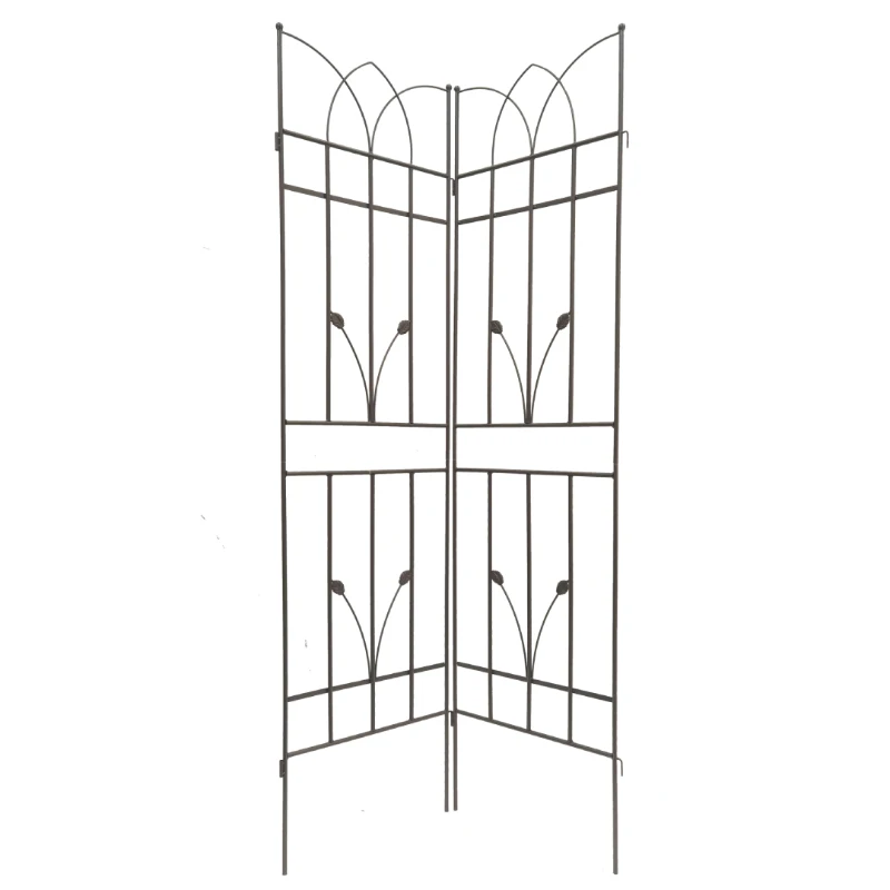 4 Pack Metal Garden Trellis with Rustproof Feature, for Climbing Plant Support, Easy Assembly, Brown