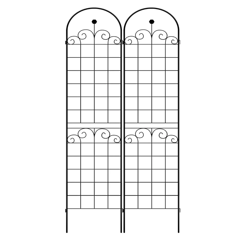 2 Pack Garden Trellis with Powder-Coated Galvanized Tube, Easy Assembly, Rustproof Plant Support for Climbing Plants, 40" L x 87" H, Black