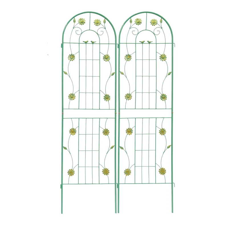 4 Pack Metal Garden Trellis with Sturdy Iron Construction, 71" Rustproof Climbing Plant Support, Green