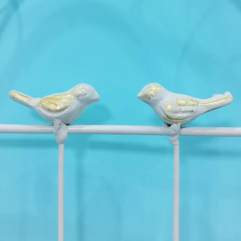 4 Pack Metal Garden Trellis with Bird and Flower Decorations, Rustproof Climbing Plant Support, 87" High, Cream White