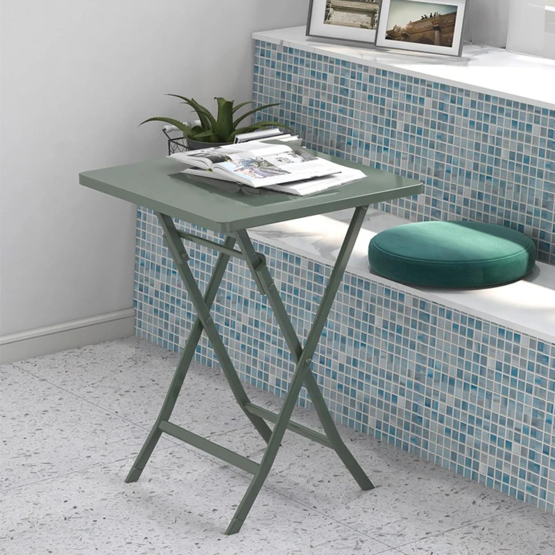 3-Piece Patio Bistro Set with Foldable Square Table and Chairs, Easy Setup, Space-Saving Design, Dark Green