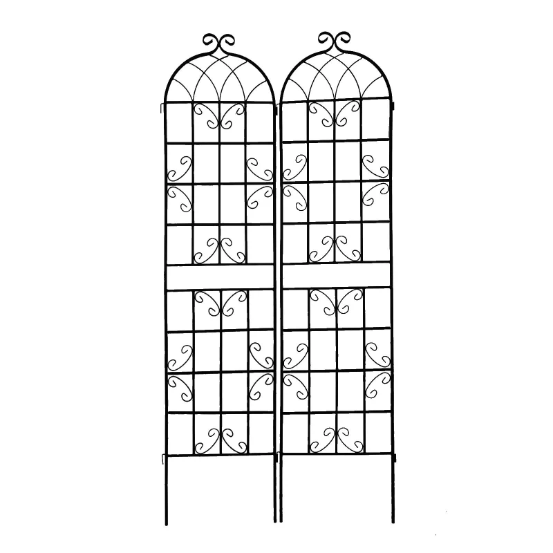 2 Pack Rustproof Garden Trellis with Powder-Coated Finish Galvanized Tube, Easy Assembled Metal Climbing Plant Support, 40" L x 87" H, Black
