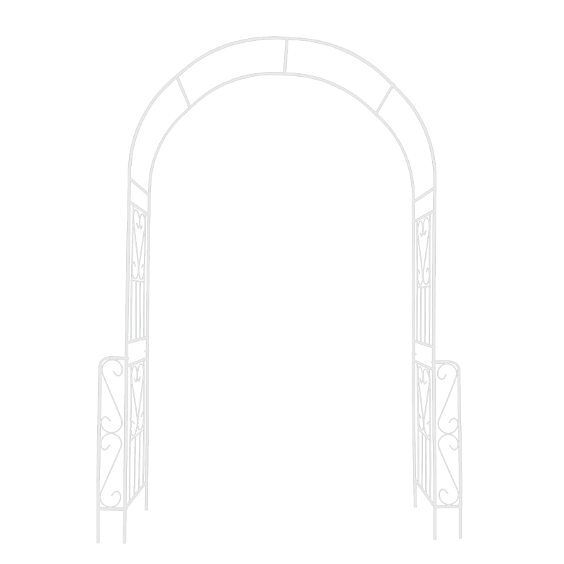Metal Garden Arch Trellis with Anti-Rust Galvanized Tube, Easy Assembled Climbing Plant Support, 55" L x 14.5" W x 94.5" H, Cream White