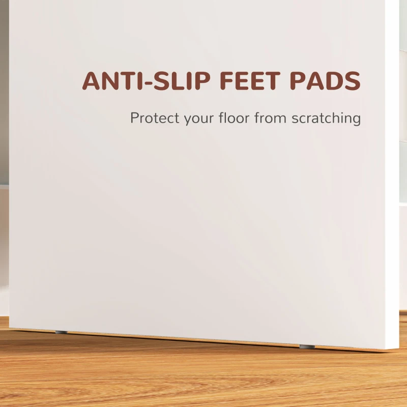 HOMCOM Makeup Vanity Table with Mirror, for Bedroom, Modern Dressing Table with Drawers, Compartments, White