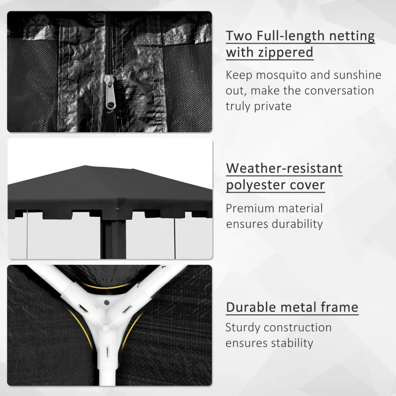 Outsunny 10 × 13 ft Outdoor Gazebo Canopy with Mesh Sidewalls – Party Tent Shade