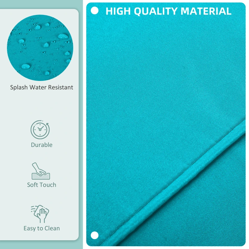 Outsunny Outdoor 14pc Patio Rattan Sofa Set Cushion Polyester Cover Replacement Set - No Cushion Included Light Blue