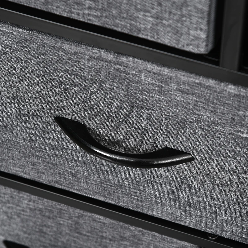 HOMCOM 8-Bin Dresser Storage Tower Cabinet Organizer Unit, Easy Pull Fabric Bins with Metal Frame for Living Room