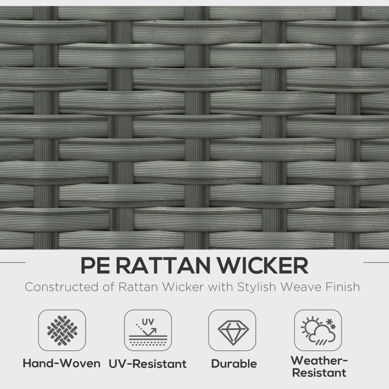 Outsunny 6 Pieces Patio Furniture Set, Outdoor rattan Sectional Furniture with recliner, for Lawn Garden Backyard