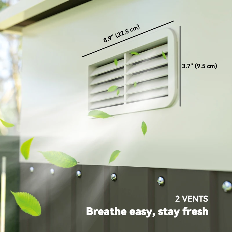 Outsunny 11' x 9' Metal Outdoor Storage Shed, Tool House with Double Lockable Doors for Backyard, Patio, Lawn, Garage, Gray