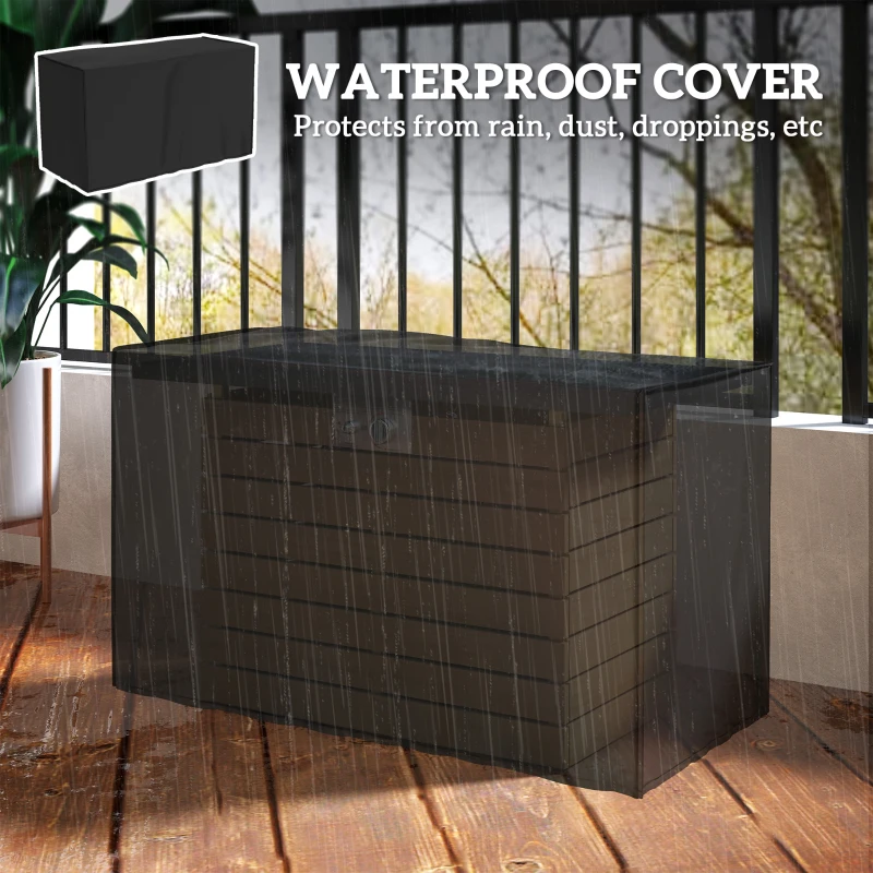 Outsunny 43" Propane Fire Pit Table 50,000 BTU Outdoor Gas Fire Table with Glass Wind Guard, Waterproof Cover