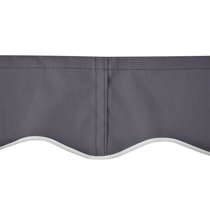 Outsunny 11' x 10' Retractable Awning Fabric Replacement Outdoor Sunshade Canopy Awning Cover, UV Protection, Grey