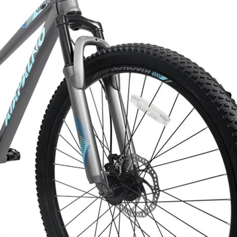 26" Adjustable Mountain Bike with 21-Speed Drivetrain, High-Carbon Steel Frame, Dual Disc Brakes, 67" L x 26.5" W x 38.5" H, Blue+Gray