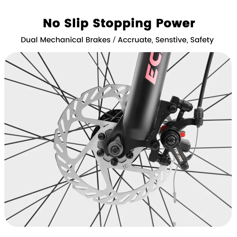 26" Fat Tire Mountain Bike with 21-Speed Drivetrain, Dual Disc Brakes, 4" Wide Wheels for Trail, Beach, Snow, and City Riding, Black