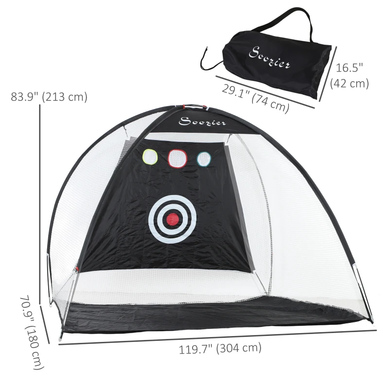 Soozier Golf Net, 10 x 6ft Golf Practice Net for Backyard Driving, Multi-Target Golf Hitting Net, Indoor, Outdoor