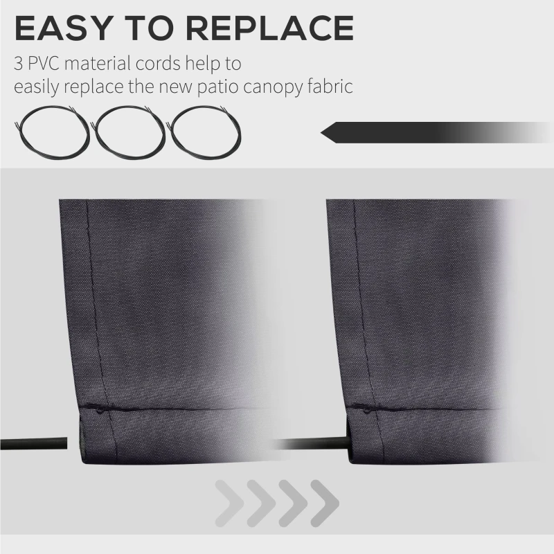 Outsunny 11' x 10' Retractable Awning Fabric Replacement Outdoor Sunshade Canopy Awning Cover, UV Protection, Grey