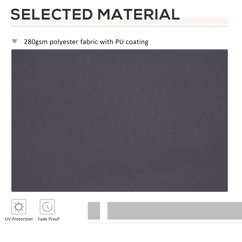 Outsunny 11' x 10' Retractable Awning Fabric Replacement Outdoor Sunshade Canopy Awning Cover, UV Protection, Grey