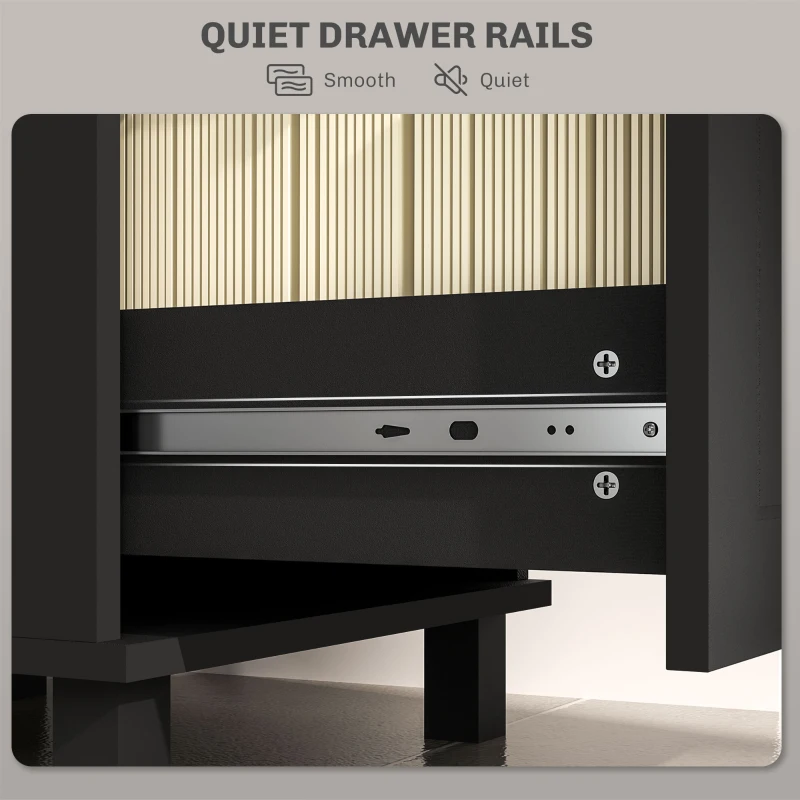 HOMCOM 4 Drawer File Cabinet with Lock, Office Filing Cabinet, A4 Letter Size, Hanging File Folders, Black