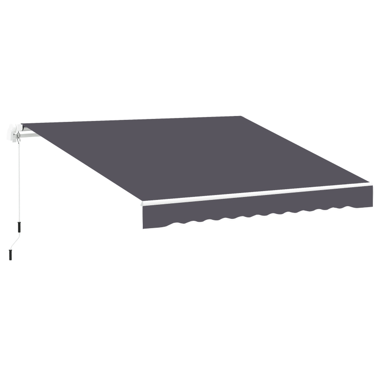 Outsunny 11' x 10' Retractable Awning Fabric Replacement Outdoor Sunshade Canopy Awning Cover, UV Protection, Grey