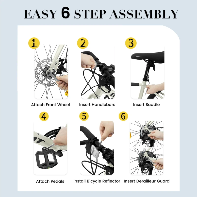 L Size 700C Road Bike with 16-Speed Drivetrain and Disc Brakes, Racing and Commuting Bicycle for Men and Women, Dark Blue