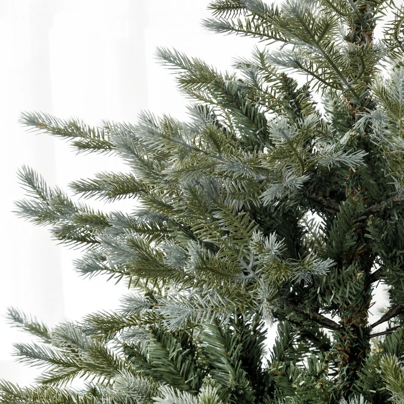 HOMCOM 6' Artificial Wide Christmas Tree Holiday Décor, with Easy-to-Shape Branches, Auto Open, Steel Base, Green