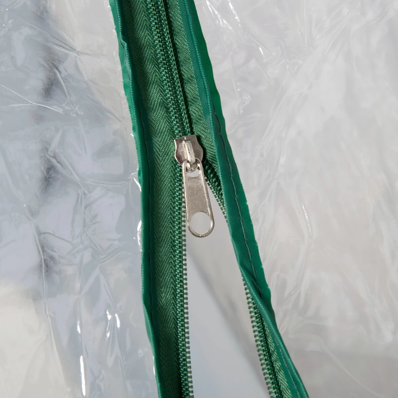 Outsunny Raised Garden Bed with Cover, Outdoor Galvanized Metal Planter Box Kit, 4 x 3 ft Mini Greenhouse with 2 Large Screen Windows, for Growing Flowers, Vegetables and Herbs, Clear