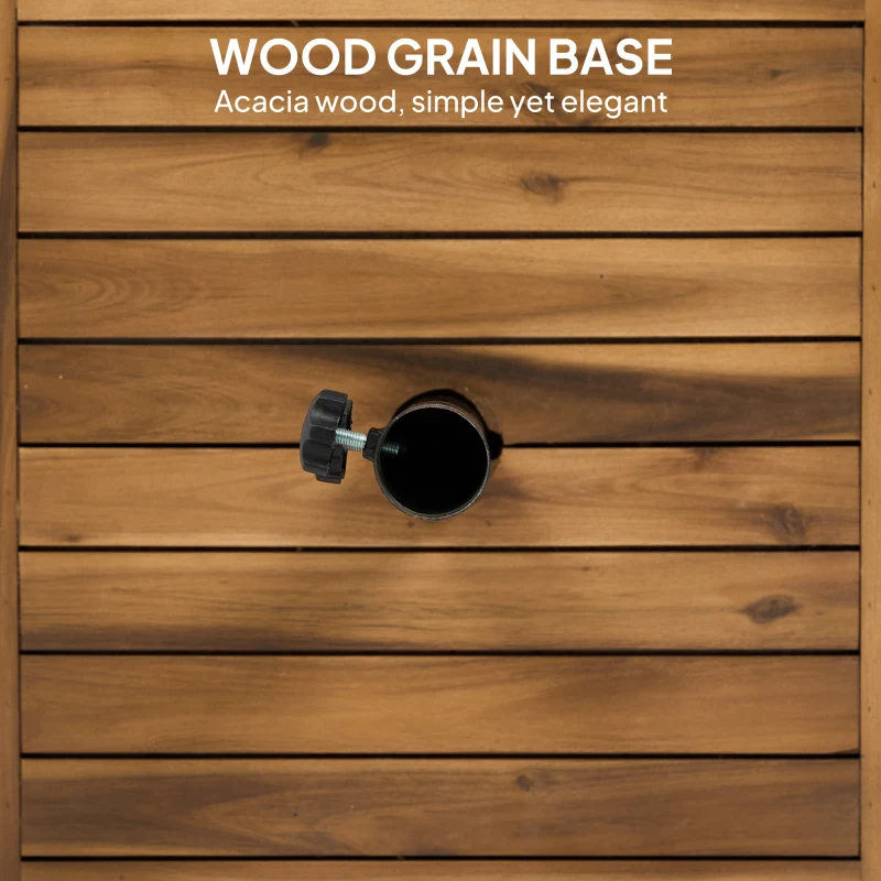 Outsunny Patio Umbrella Base, 42 lbs. Concrete Heavy Duty Umbrella Base for 1.25/1.5" Poles, Teak