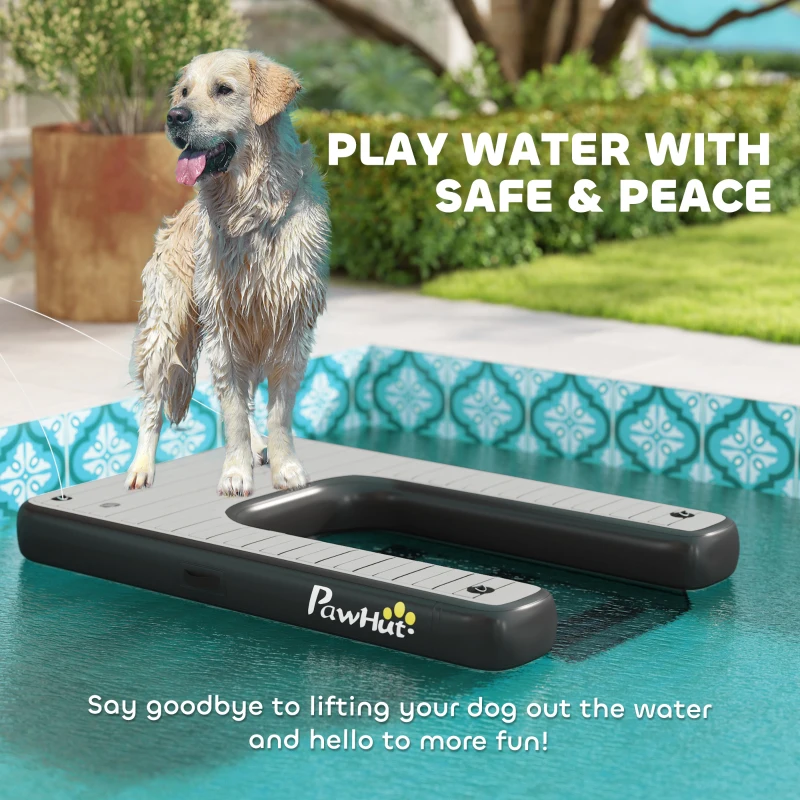 PawHut Inflatable Dog Boat Ramp Up to 286 lbs, for Boat, Dock, Lake, Non-Slip, Safe & Easy