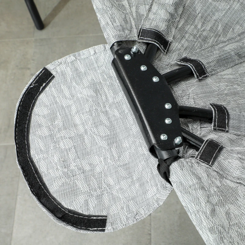 Outsunny Egg Chair with Folding Basket, Outdoor Indoor Hanging Swing Chair with Stand, Cushions for Patio, Balcony, Grey