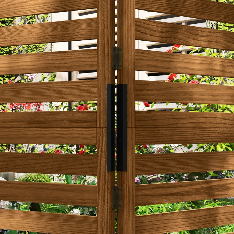 Outsunny 62.5" x 19" x 66" Wood Panel Trellis w/ 4 Planter Box Raised Bed for Garden Natural Wood(m-10)