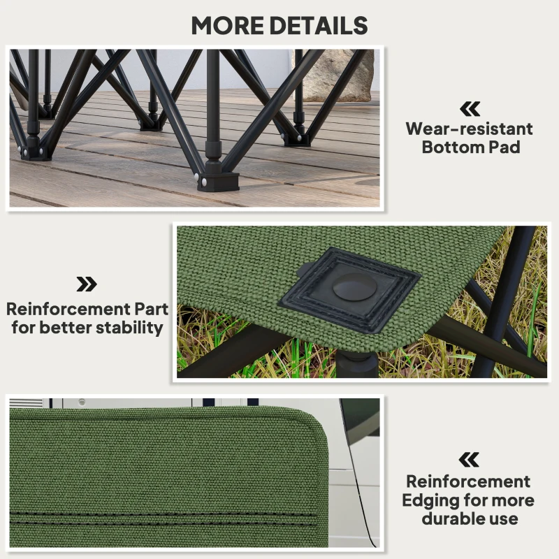 Outsunny 6 Seat Folding Camping Chair with Cup Holder and Carrying Case for Camping, Picnic, Sports Events, Dark Green