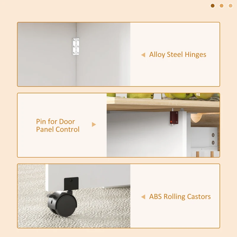 HOMCOM Folding Dining Table, Space Saving Drop Leaf Table with Drawer and Storage Shelves for Kitchen, Dining Room, Oak