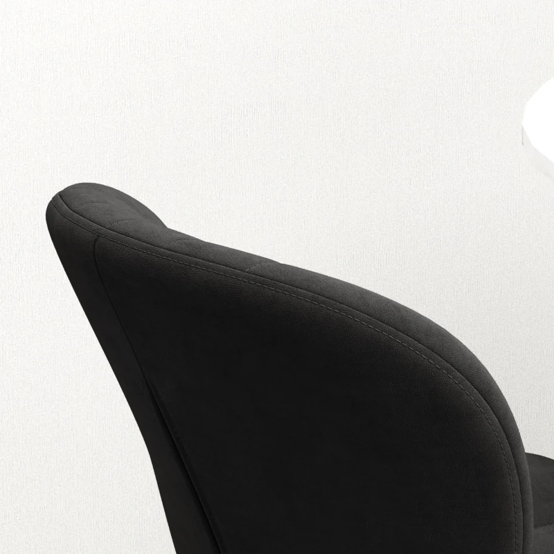 HOMCOM Dining Chairs Set of 2, Modern Accent Chair with Cushioned Backrest, Upholstery for Living Room, Black