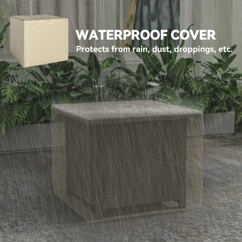 Outsunny 28" Propane Fire Pit Table 40,000 BTU Square Outdoor Gas Fire Table with Waterproof Cover, Adjustable Foot Pads