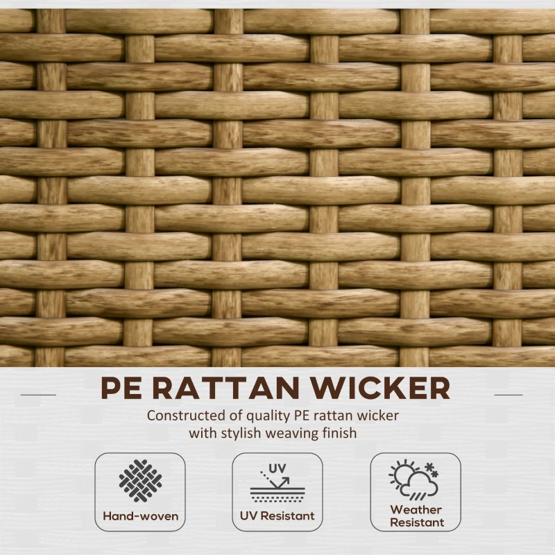 Outsunny Raised Garden Bed with Lattice Trellis, Rattan Outdoor Planter with Storage for Garden, Patio, Balcony, Sand Brown