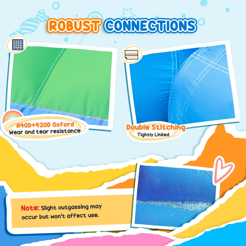 Qaba 4 in 1 Inflatable Bounce House with Slide, Basketball Hoop, Ball Pit, 370W Blower, Storage Bag, 163" x 81" x 75"