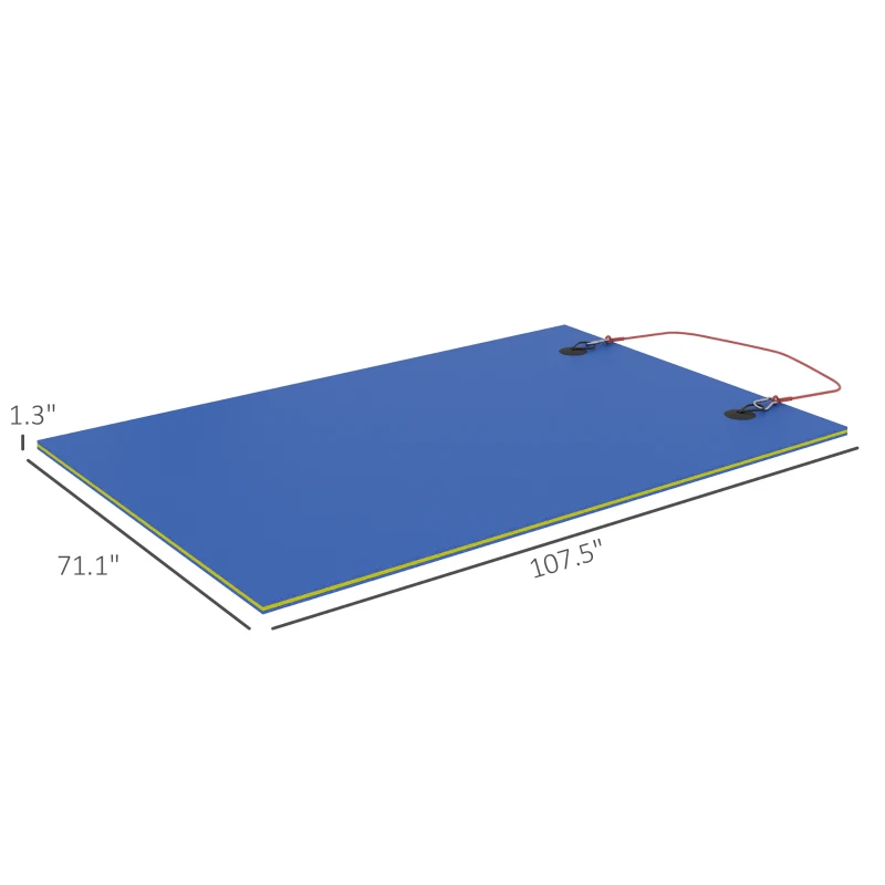 Soozier 9' x 6' Lily Pad Water Mat for 2 Adults, Floating Water Pad for Lake, Pool, Ocean, Beach, and Boating, Blue