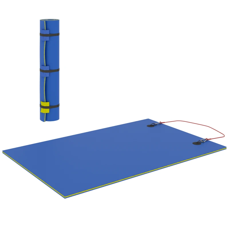 Soozier 9' x 6' Lily Pad Water Mat for 2 Adults, Floating Water Pad for Lake, Pool, Ocean, Beach, and Boating, Blue