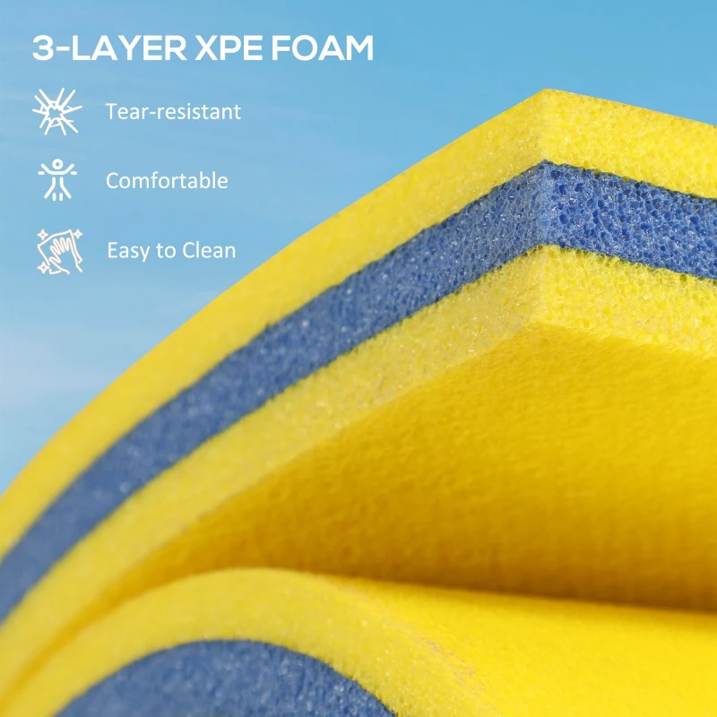 Soozier 9' x 6' Lily Pad Water Mat for 2 Adults, Floating Water Pad for Lake, Pool, Ocean, Beach, and Boating, Yellow