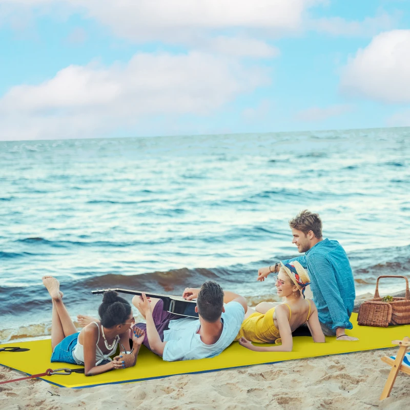 Soozier 9' x 6' Lily Pad Water Mat for 2 Adults, Floating Water Pad for Lake, Pool, Ocean, Beach, and Boating, Yellow