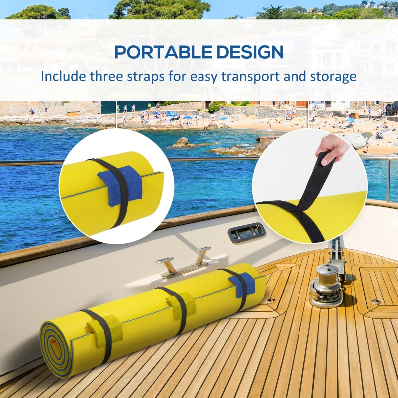 Soozier 9' x 6' Lily Pad Water Mat for 2 Adults, Floating Water Pad for Lake, Pool, Ocean, Beach, and Boating, Yellow