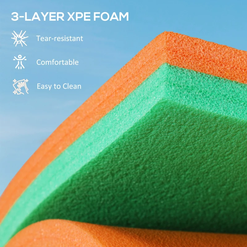 Soozier 9' x 6' Lily Pad Water Mat for 2 Adults, Floating Water Pad for Lake, Pool, Ocean, Beach, and Boating, Orange