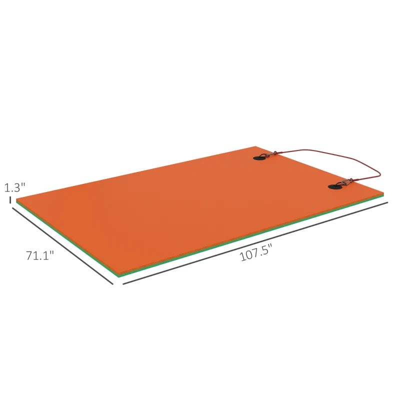 Soozier 9' x 6' Lily Pad Water Mat for 2 Adults, Floating Water Pad for Lake, Pool, Ocean, Beach, and Boating, Orange