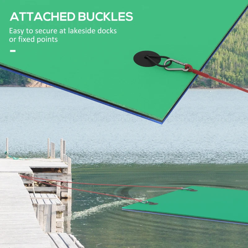Soozier 9' x 6' Lily Pad Water Mat for 2 Adults, Floating Water Pad for Lake, Pool, Ocean, Beach, and Boating, Green