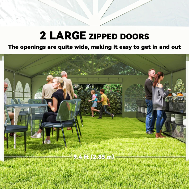 Outsunny 20' x 30' Heavy Duty Party Tent, Galvanized Outdoor Canopy Event Tent with Removable Window Sidewalls and Carry Bags