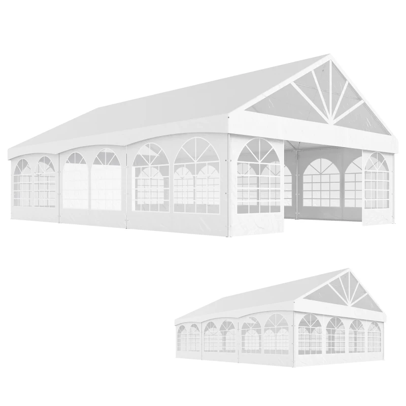 Outsunny 20' x 30' Heavy Duty Party Tent, Galvanized Outdoor Canopy Event Tent with Removable Window Sidewalls and Carry Bags