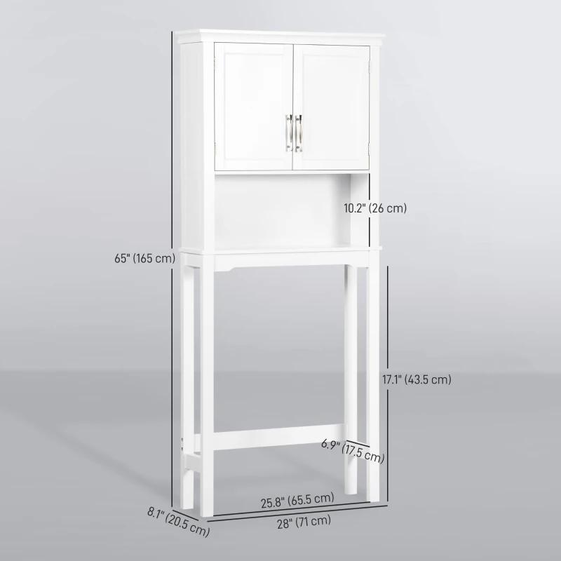 kleankin Over the Toilet Storage, Bathroom Cabinets Over Toilet, Cabinet Above Toilet with Doors and Shelves