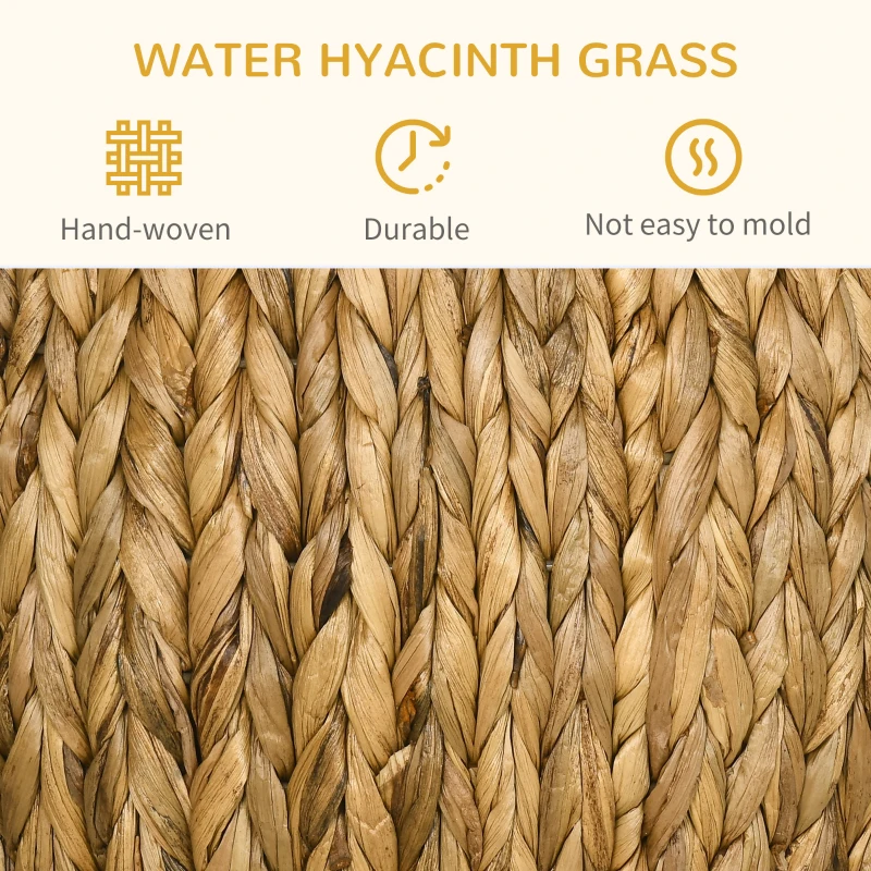 PawHut Wicker Cat Bed with Washable Cushion, Elevated Rattan Kitten Bed for Indoor Cats, Light Brown